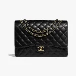CHANEL / MAXI CLASSIC HANDBAG Grained Calfskin & Gold-Tone Metal Black
