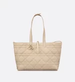 DIOR / LARGE DIOR TOUJOURS BAG Powder Beige Macrocannage Calfskin M2820OSHJ_M51U - Image 5