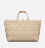DIOR / LARGE DIOR TOUJOURS BAG Powder Beige Macrocannage Calfskin M2820OSHJ_M51U - Image 3