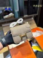 Hermès Constance Swift cowhide leather Gold hardware Grey size: 23*17cm/19*15cm