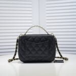 Chanel Caviar alphabet Camera chain crossbody black handle bag - Image 4