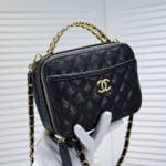 Chanel Caviar alphabet Camera chain crossbody black handle bag - Image 2