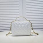 Chanel Caviar alphabet Camera chain crossbody White handle bag - Image 4