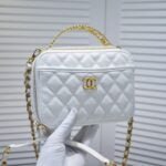 Chanel Caviar alphabet Camera chain crossbody White handle bag - Image 2