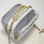 Chanel Caviar alphabet Camera chain crossbody White handle bag - Image 6