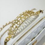 Chanel Caviar alphabet Camera chain crossbody White handle bag - Image 7