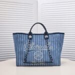 Chanel new beach bag denim bag Black with little wallet size: 48*38*30*14cm