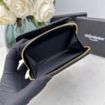 YSL Kat caviar Short round zip wallet 1890 black size: 12*10*3CM - Image 9