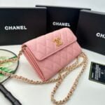 Chanel Rhombus caviar cowhide chain crossbody bag pink 8001 size: 18*10.5*3.5 cm - Image 2