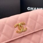 Chanel Rhombus caviar cowhide chain crossbody bag pink 8001 size: 18*10.5*3.5 cm - Image 4