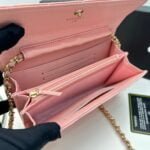 Chanel Rhombus caviar cowhide chain crossbody bag pink 8001 size: 18*10.5*3.5 cm - Image 6