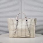 Chanel new beach bag denim bag White with little wallet size: 48*38*30*14cm - Image 4