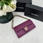 Chanel chain crossbody bag diamond and litchi cowhide purple 50098 size: 19*10*3.5㎝ - Image 4