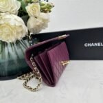 Chanel chain crossbody bag diamond and litchi cowhide purple 50098 size: 19*10*3.5㎝ - Image 7