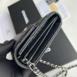 Chanel chain crossbody bag Cowhide with diamond lattice caviar Sliver hardware Black  A50076 size: 18*10.5*3.5cm - Image 4