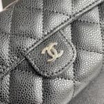 Chanel chain crossbody bag Cowhide with diamond lattice caviar Sliver hardware Black  A50076 size: 18*10.5*3.5cm - Image 6