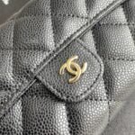 Chanel chain crossbody bag Cowhide with diamond lattice caviar gold hardware black A50076 size: 18*10.5*3.5cm - Image 3