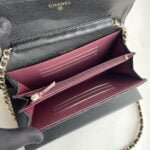 Chanel chain crossbody bag Cowhide with diamond lattice caviar gold hardware black A50076 size: 18*10.5*3.5cm - Image 5