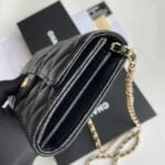 Chanel chain crossbody bag Cowhide with diamond lattice caviar gold hardware black A50076 size: 18*10.5*3.5cm - Image 6