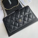 Chanel chain crossbody bag Cowhide with diamond lattice caviar gold hardware black A50076 size: 18*10.5*3.5cm - Image 7