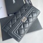 Chanel sheepskin Clutch bag with sliver hardware size: 19*10cm - Image 9