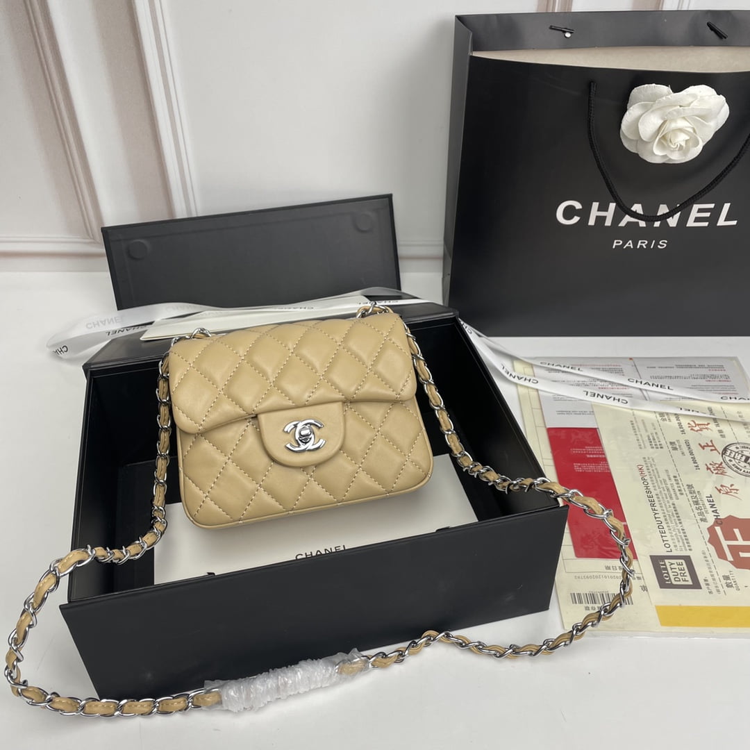 i1678265700_1603_0 Chanel cf Square Fat 1115 sheepskin leather ginger size: 18*14*7cm - Image 1