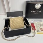 Chanel cf Square Fat 1115 sheepskin leather ginger size: 18*14*7cm - Image 3
