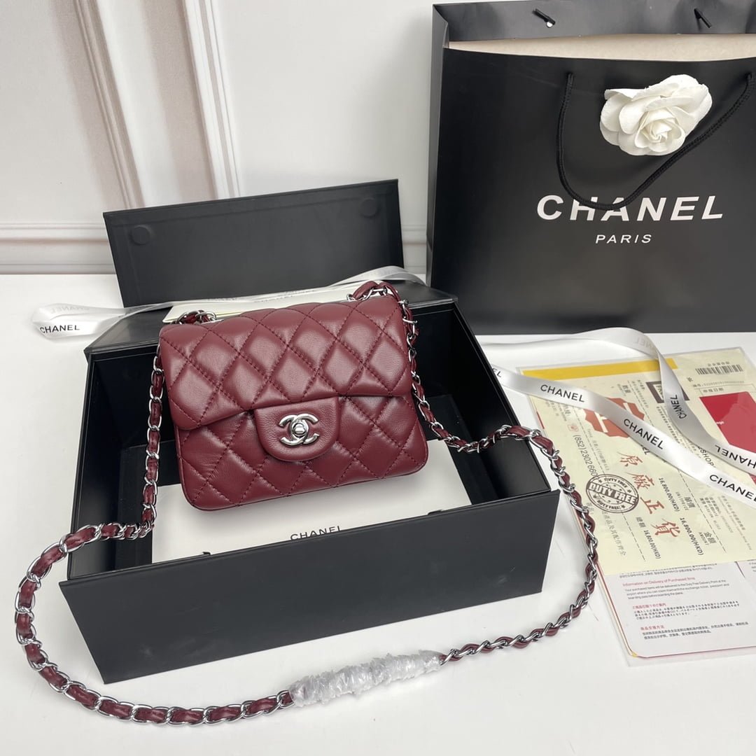 i1678267315_6202_0 Chanel cf Square Fat 1115 sheepskin leather red size: 18*14*7cm - Image 1