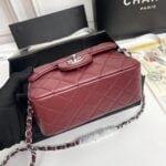 Chanel cf Square Fat 1115 sheepskin leather red size: 18*14*7cm - Image 8
