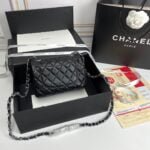 Chanel cf Square Fat 1115 sheepskin leather black size: 18*14*7cm - Image 3