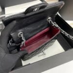 Chanel cf Square Fat 1115 sheepskin leather black size: 18*14*7cm - Image 6