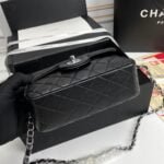 Chanel cf Square Fat 1115 sheepskin leather black size: 18*14*7cm - Image 8