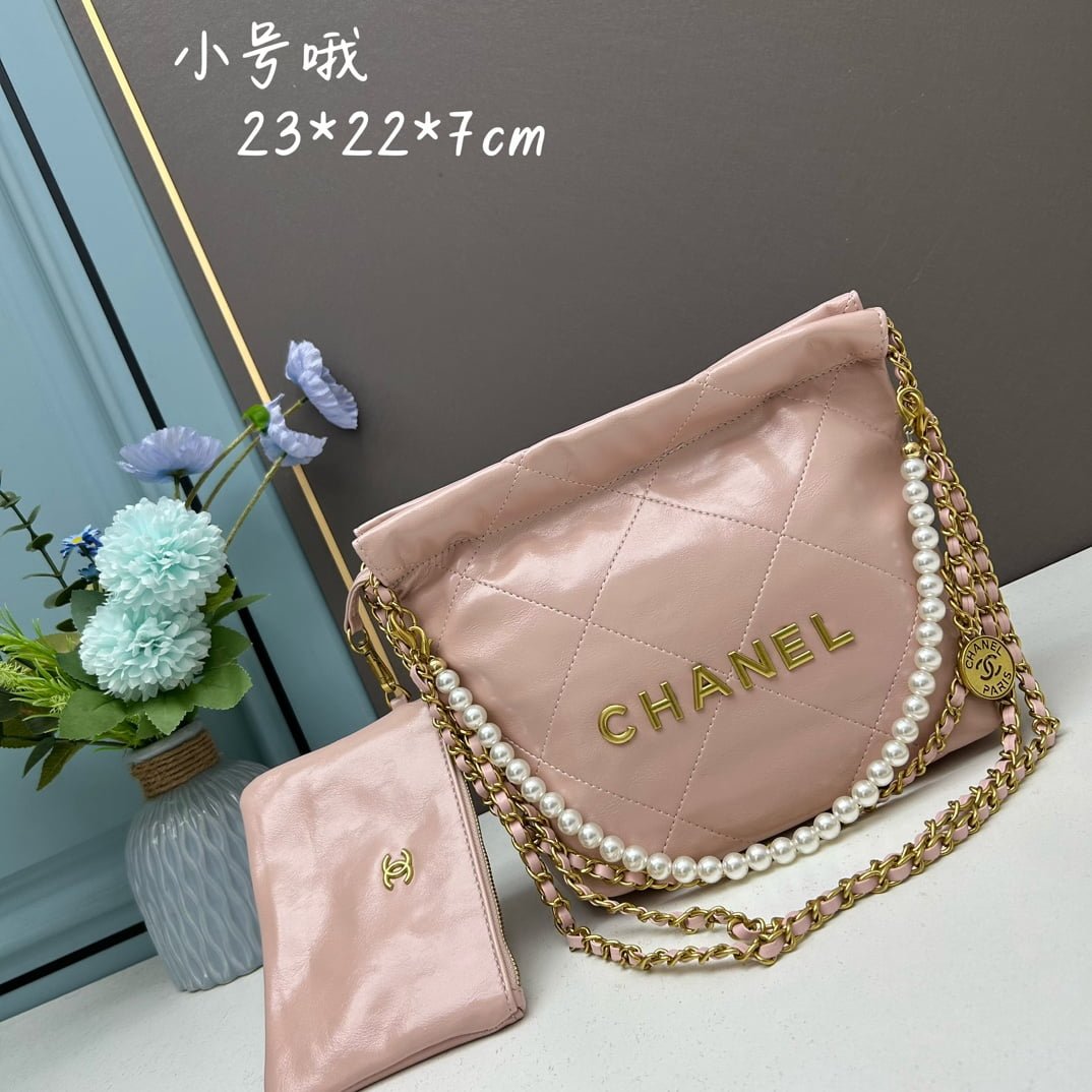 i1684615140_7930_0 CHANEL Pearl garbage bag pink size: 23*28*22*7cm - Image 1