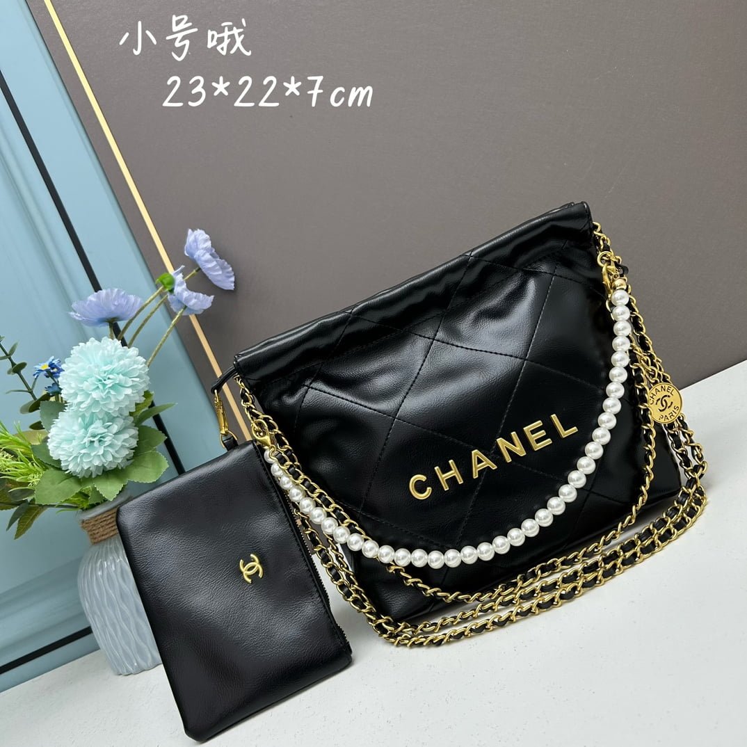 i1684615153_4159_0 CHANEL Pearl garbage bag black size: 23*28*22*7cm - Image 1