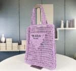 Prada Raffia fiber tote bag 7 colors 1BG393 size: 38*36*3cm - Image 12