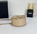 YSL round bun bag with chain strap apricot size: 17cm - Image 4
