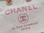 Chanel canvas tote bag Pink light gold size: 38cm - Image 4