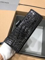 Balenciaga hourglass crocodile with black buckle size S: 19*8*21cm  L: 23x10x24cm - Image 4