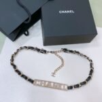 chanel 23c Hollow rhinestones Letter logo waist chain necklace