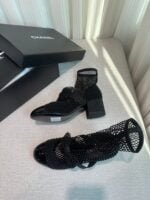 Chanel mesh middle heel shoes size :35-40（40 can be customized made）heel 4.5cm note shoes size and color when you fill shipping address - Image 6