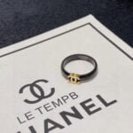 Chanel Letter double C stainless steel black color preserving series modeling ring size: 6-7-8 - Image 4
