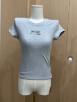 MuT5218 MIUMIU High Quality Letter T-shirt - Image 5