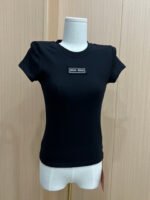 MuT5218 MIUMIU High Quality Letter T-shirt - Image 3