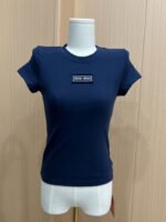 MuT5218 MIUMIU High Quality Letter T-shirt - Image 2