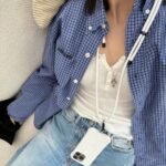 MuGeChen Miumiu Blue Grid Shirt