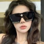 LkuaJin LV Fashionable and Edgy Sunglasses with Wide Temple Arms