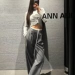 AnWenKu ANN personalized design striped trousers Pants