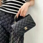 XiaBa315 CHANEL Metal handle leather bag  20cm